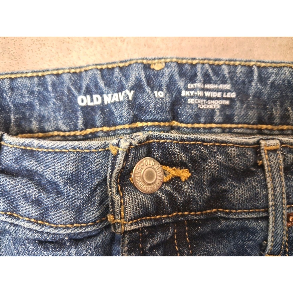Old Navy High Rise Sky-Hi Wide Leg Jeans Size 10 Relaxed - Picture 6 of 12